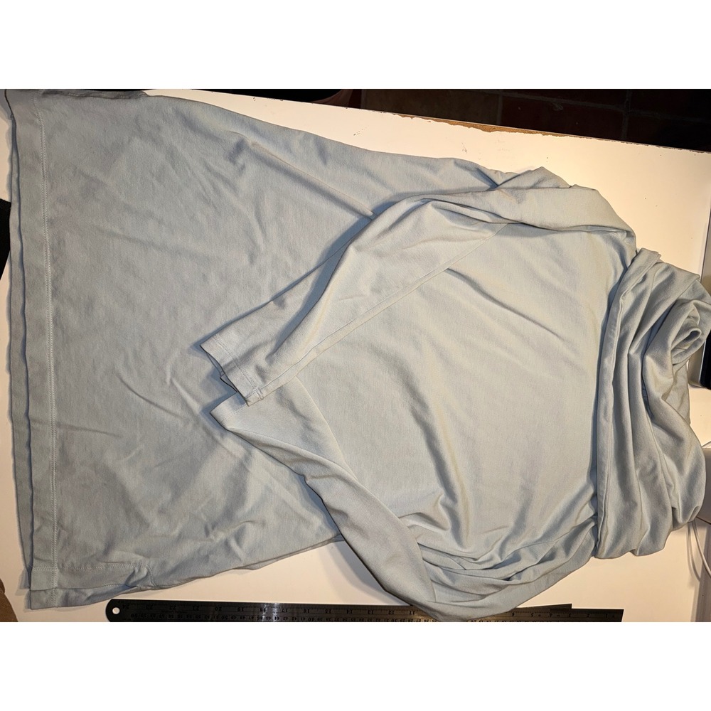 Baby blue Isaac Mizrahi Live Womens Cowl Neck Long Sleeve Tunic Top medium